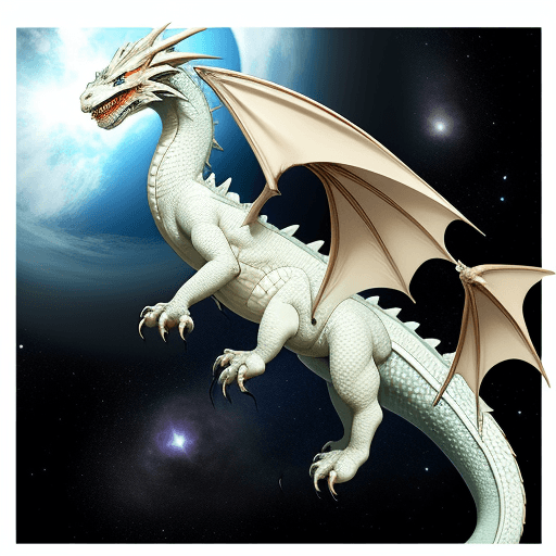 AI generated: dragon blanco en el espacio