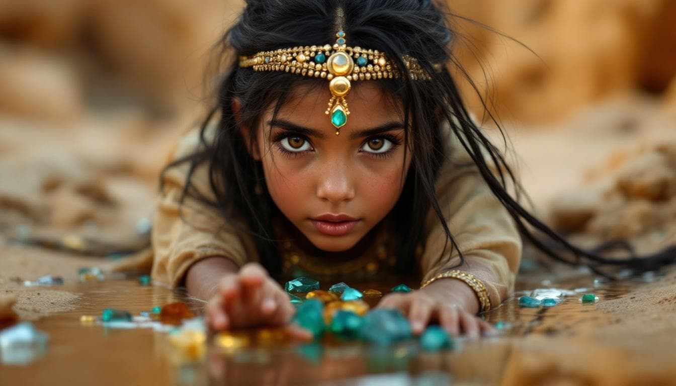 AI generated: a professional photo of a eleven year Egyptian girl, (futuristic) , (masterpiece) , (realistic) , (p...