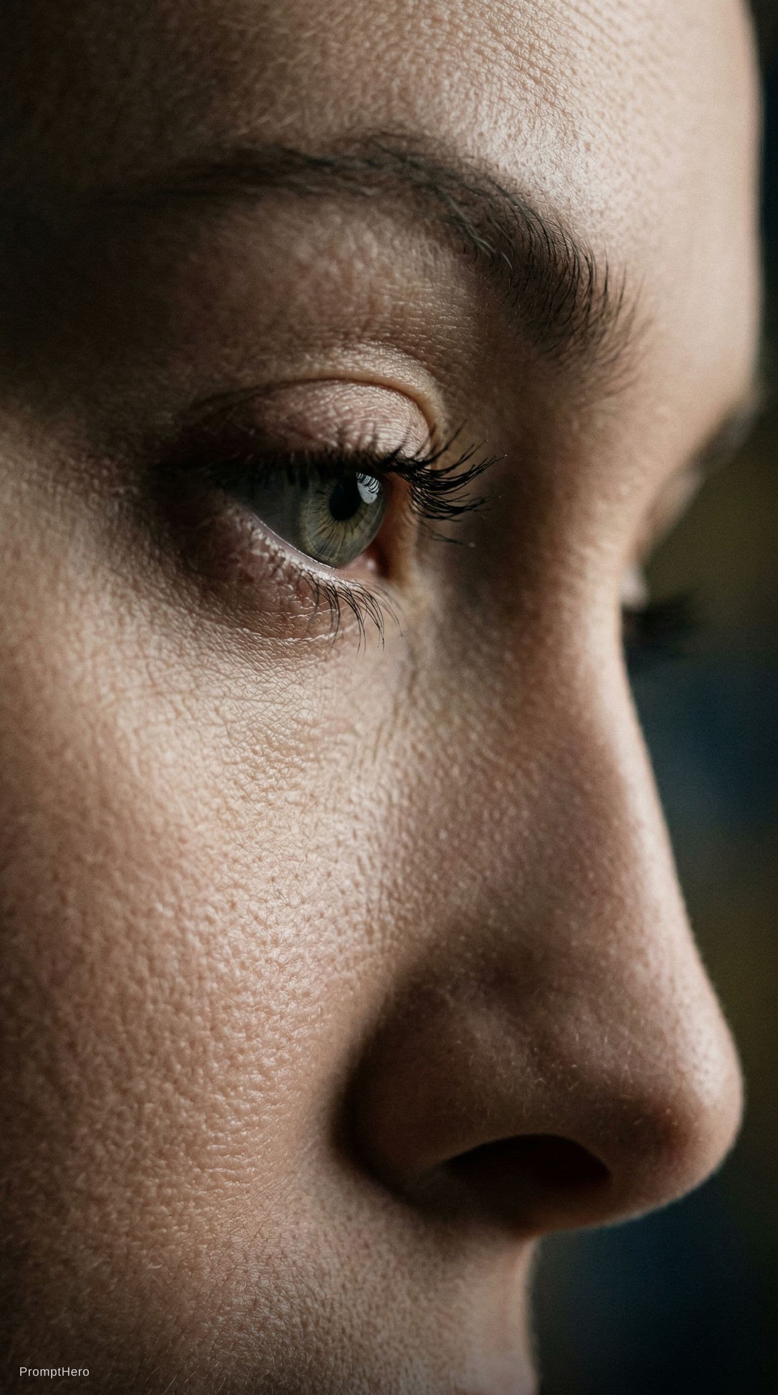 AI generated: Extreme close-up, woman's face, beauty editorial, cinematic realism, hyperrealistic macro lens --no ...