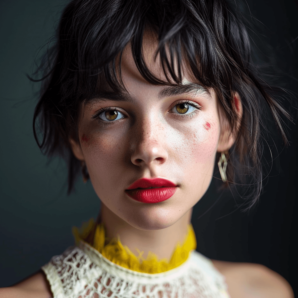 AI generated: Young woman portrait, id magazine cover style --stylize 250 --v 6.0 --style raw
