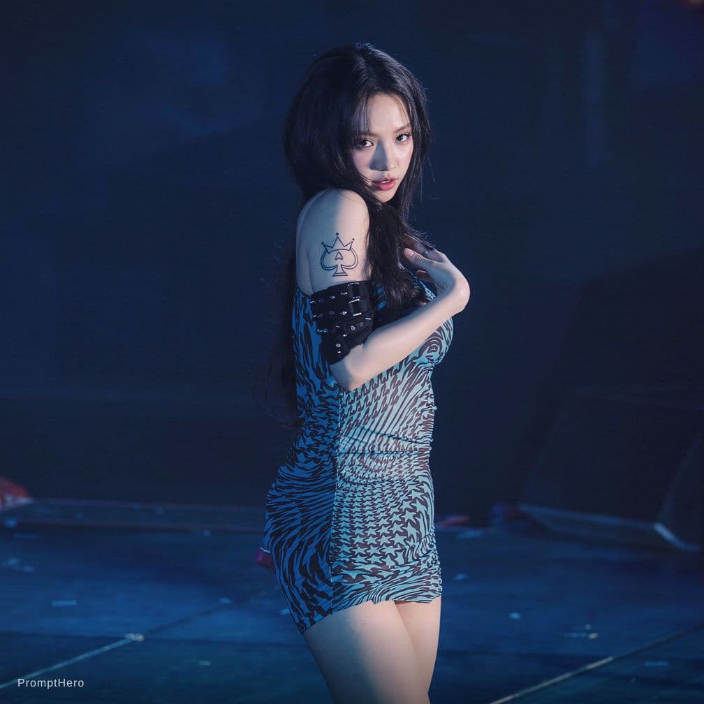 AI generated: Please give the woman in the photo a QOS tattoo on her