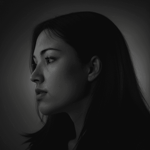 AI generated: high resolution photography, monochrome, evoking the starkness of classic noir with an intimate, psy...