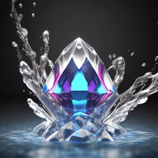 AI generated: fire gem, water gem, hyper realistic, 16k render
