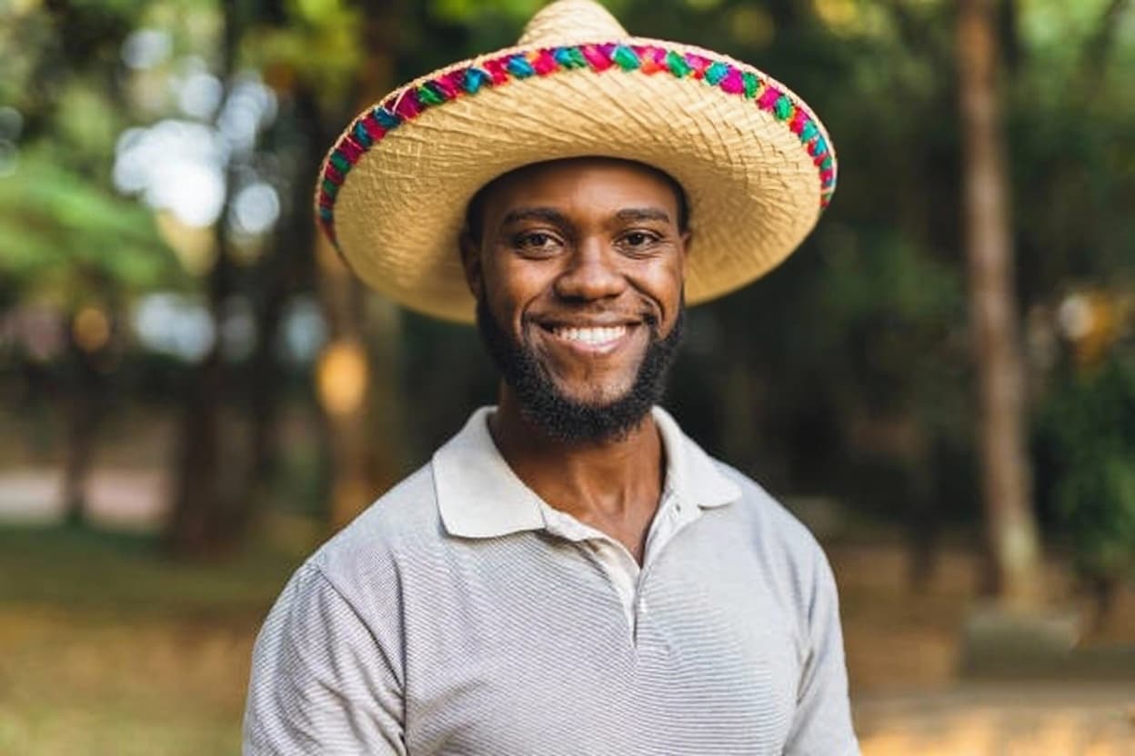 AI generated: man wears mexican hat