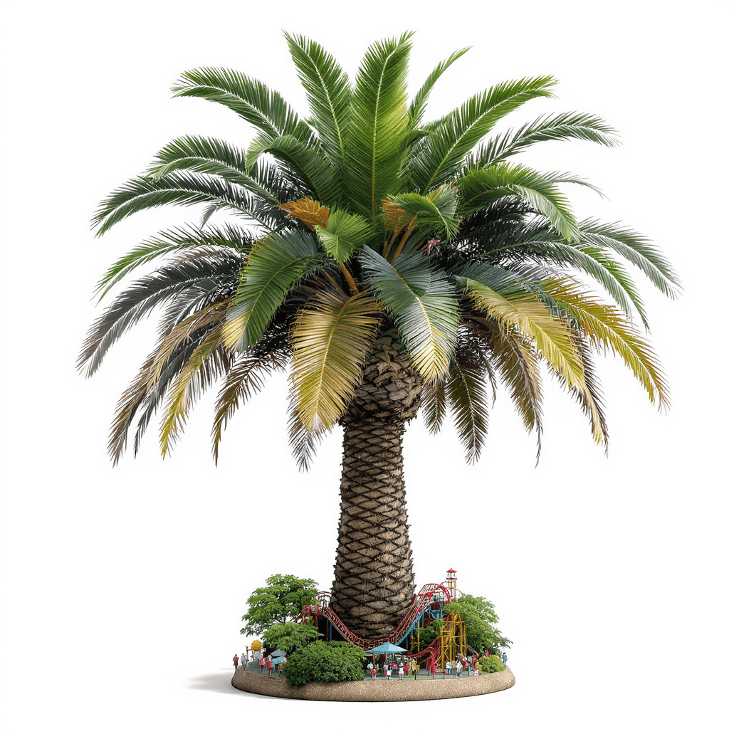 AI generated: African American palm and I side of their palm we see a miniature theme park Great America full of p...