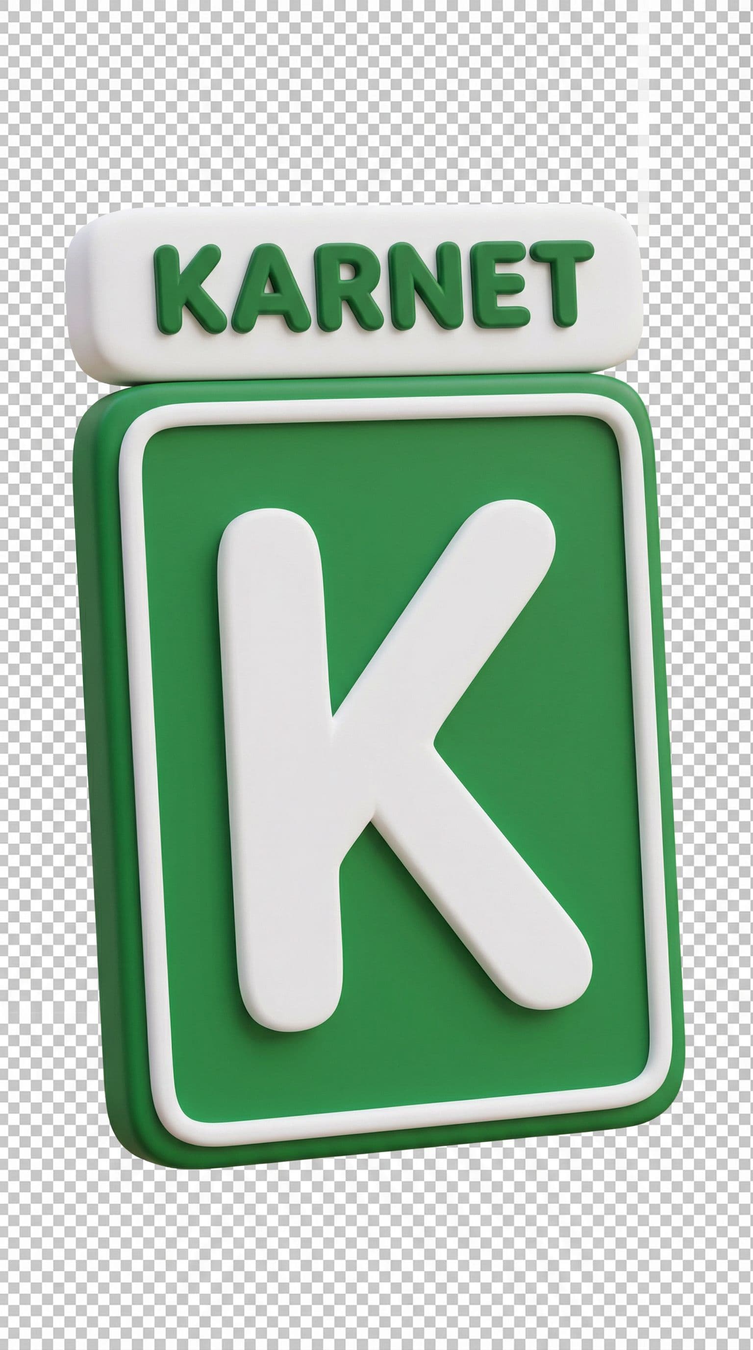 AI generated: A cartoon-style 3D render of the Spanish driving school sign object from reference, isolated on a co...