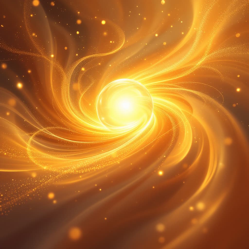 AI generated: A refined abstract visualization of inner peace and fulfillment. A radiant, glowing orb representing...
