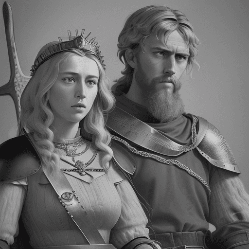 AI generated: The Power Couple: Wide shot of Matilda of Flanders and William the Conqueror

He creates a compellin...