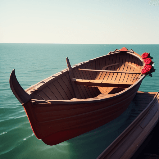 AI generated: a rose in a boat
