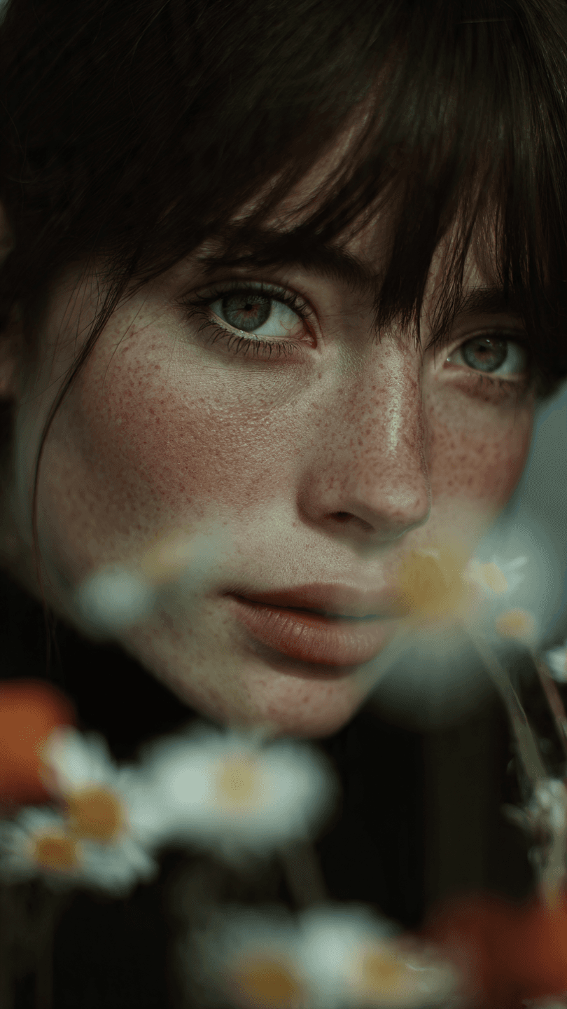 AI generated: Introspective female portraits that evoke a sense of solitude and connection with the natural world ...