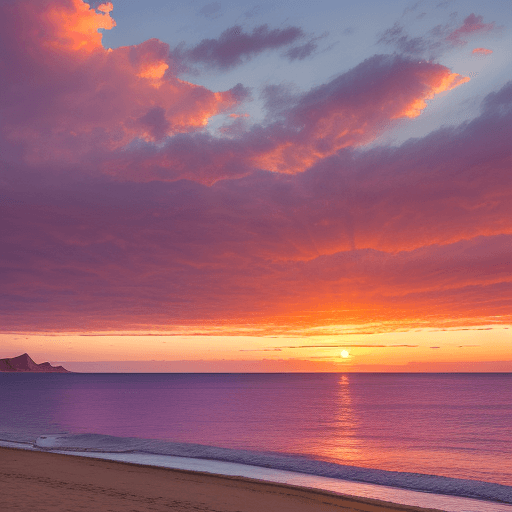 AI generated: **A sunset over the beach in the city of La Paz in Baja California Sur, captured in a realistic, hig...