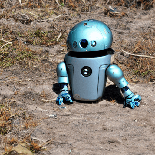 AI generated: Little robot and his adventures