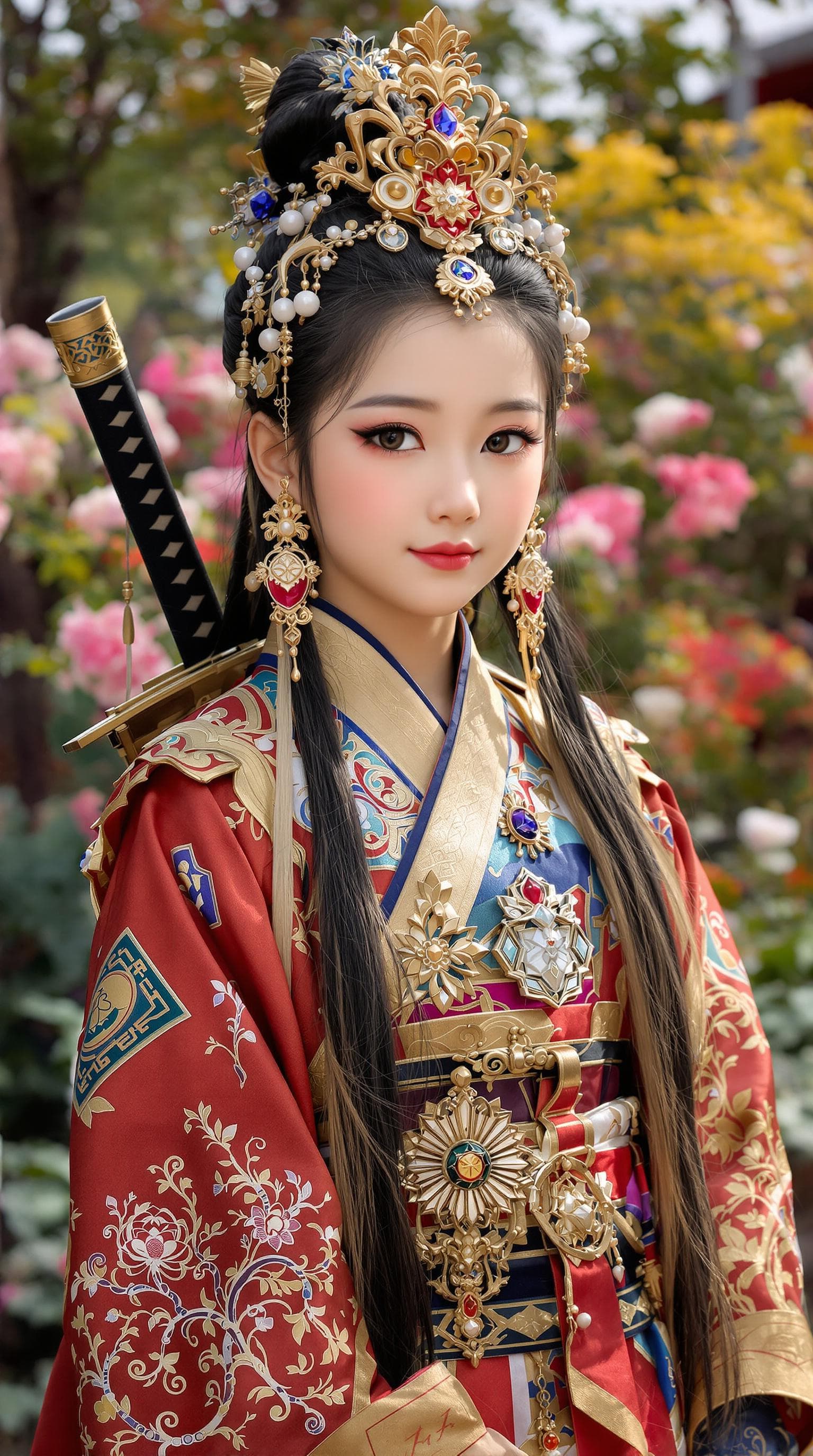 AI generated: a professional photo of a exceptionally of the most beautiful (Chinese empress) girl in China, (age ...
