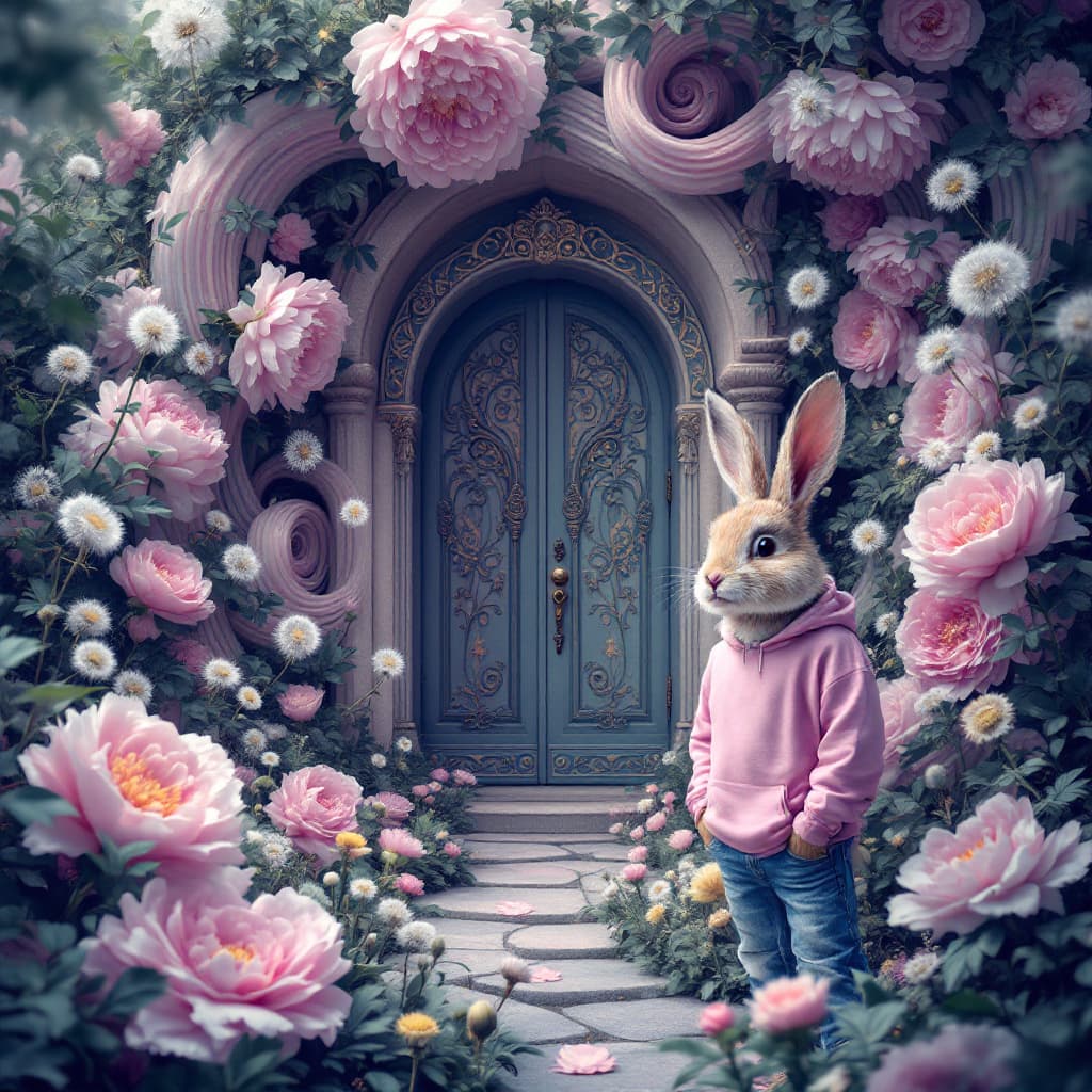 AI generated: 

"A surreal Deep Dream-inspired scene where swirling spirals weave through a lush garden. Delicate ...
