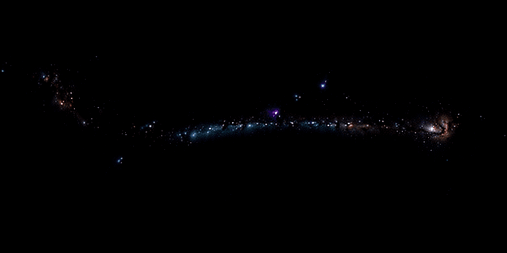 AI generated: An image of the Milky Way galaxy and all of its stars. Instead of stars it is lines of C++ code
