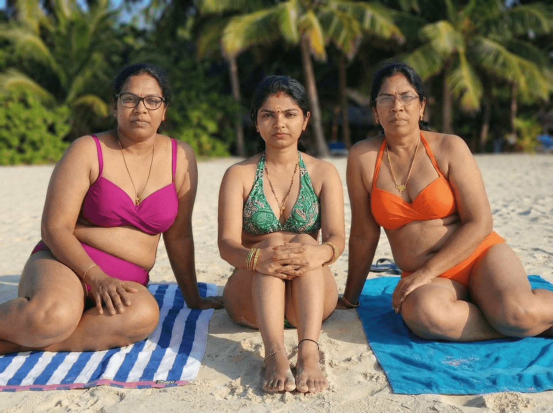 AI generated: No Smile. make them spread their legs.