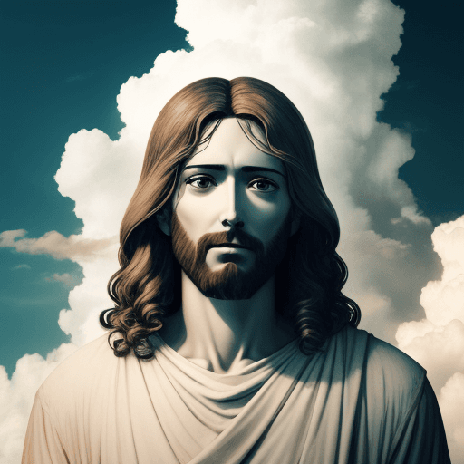 AI generated: jesus in cloud form in sky 