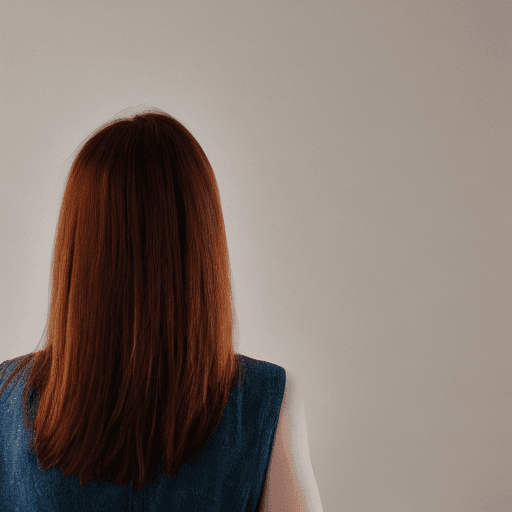 AI generated: Portrait of a beautiful lady, with natural color hair, view from back, film grain, high quality, stu...