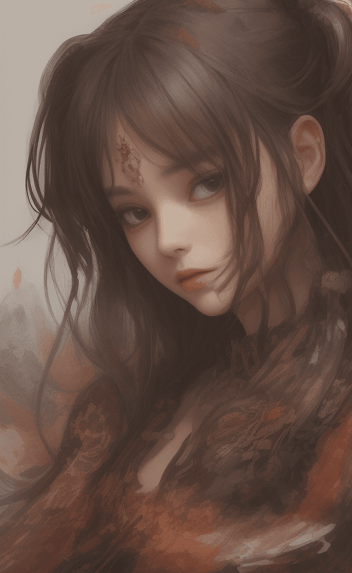 AI generated: an image with a character on an island, in the style of kawacy, dark bronze and red, luminous brushw...