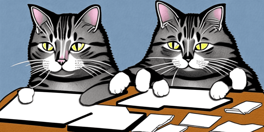 AI generated: generate an image of a cat doing math at a desk