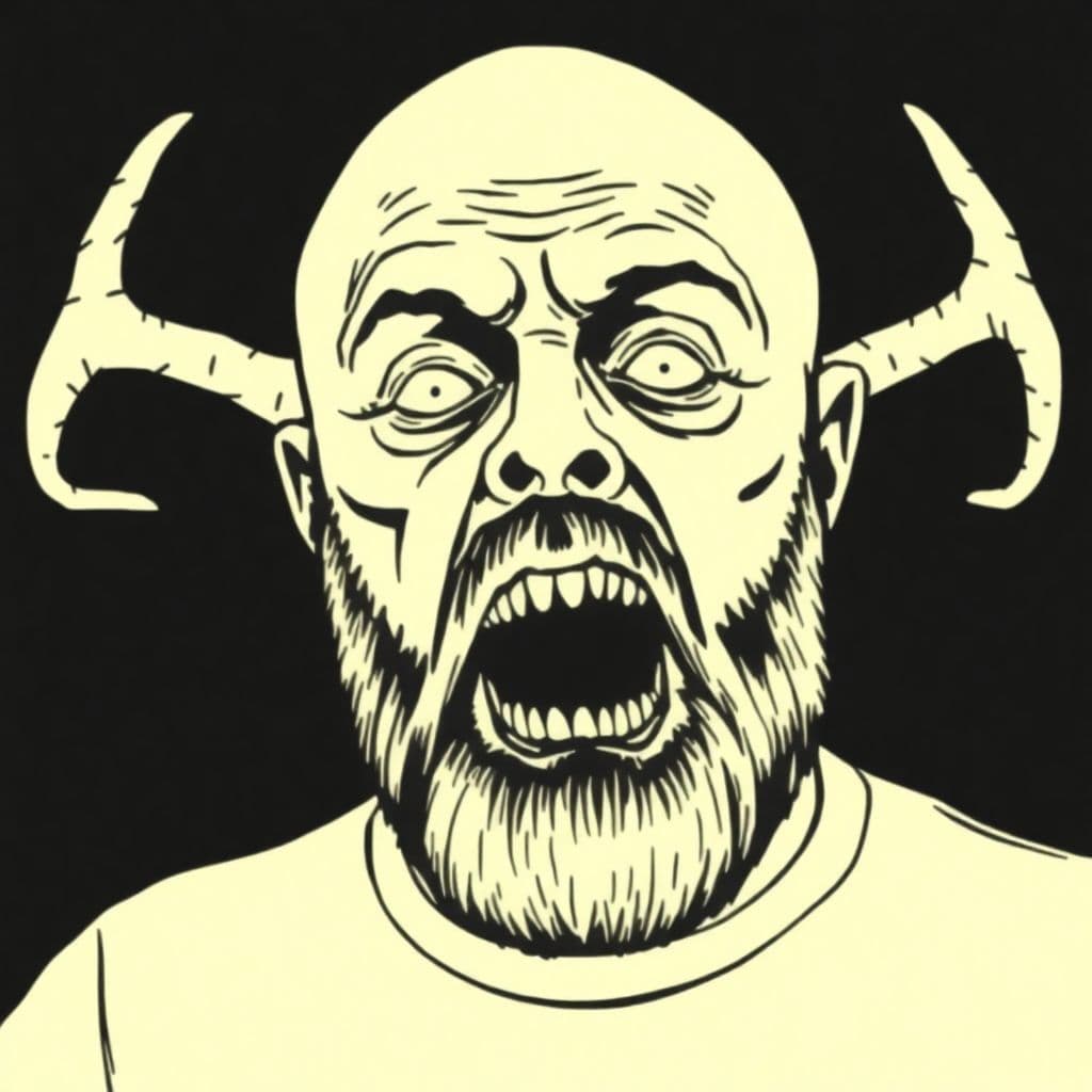 AI generated: Joe Rogan black, creepy creatures