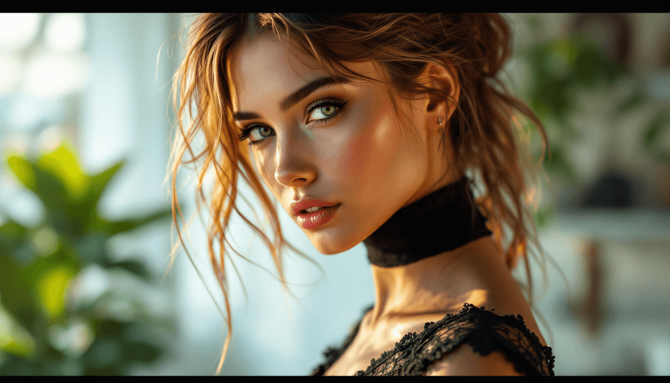 AI generated: realistic girl , full body , black crop top, 