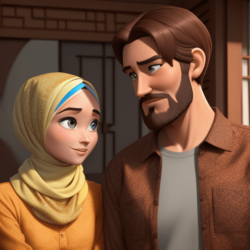 AI generated: Disney Pixar movie poster, a man with short hair and a thin beard, handsome and kind wearing a brown...