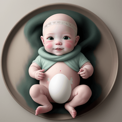 AI generated: painted human baby without  egg for eastern