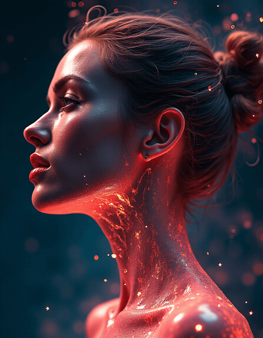 AI generated: liquid art of a woman, electricity