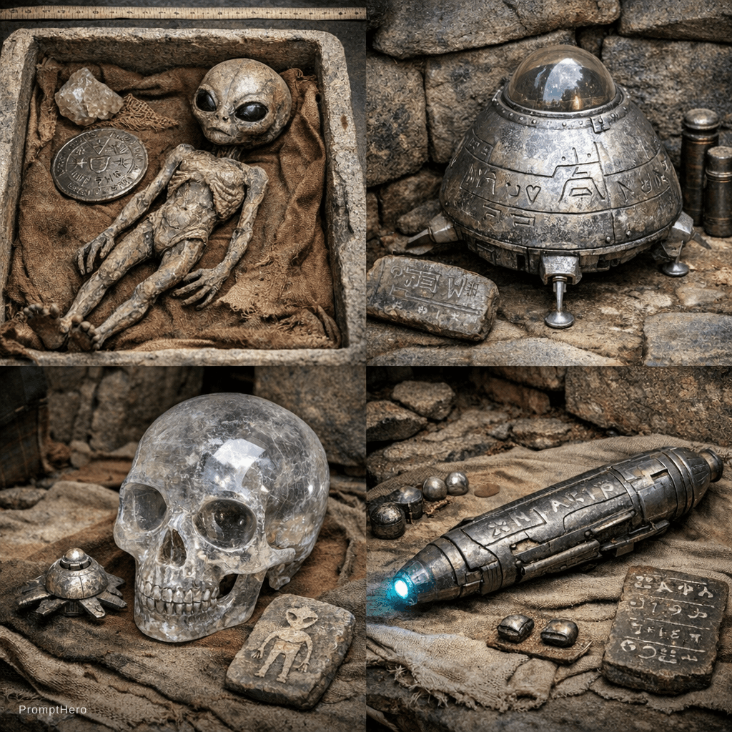 AI generated: Project Aquarius, Machu Picchu, top secret photos of the objects found there. High detail, photo rea...