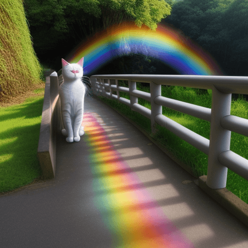 AI generated: cat rainbow bridge