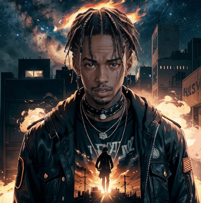 AI generated: Create a cover for the music album "Travis Scott", a funk, soul, and trap album. The album should co...