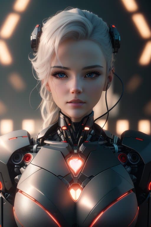 AI generated: complex 3d render ultra detailed of a beautiful porcelain heart, cyborg, robotic parts, cinematic li...