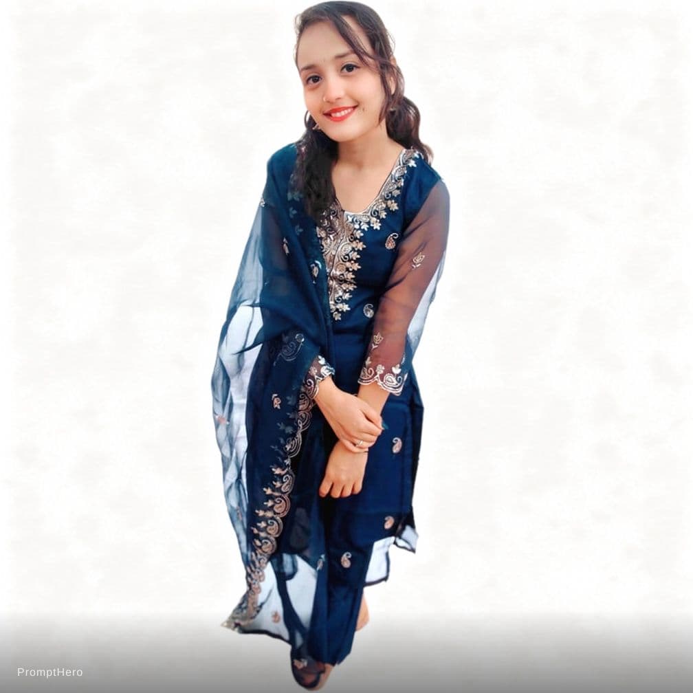 AI generated: White bg no one around her