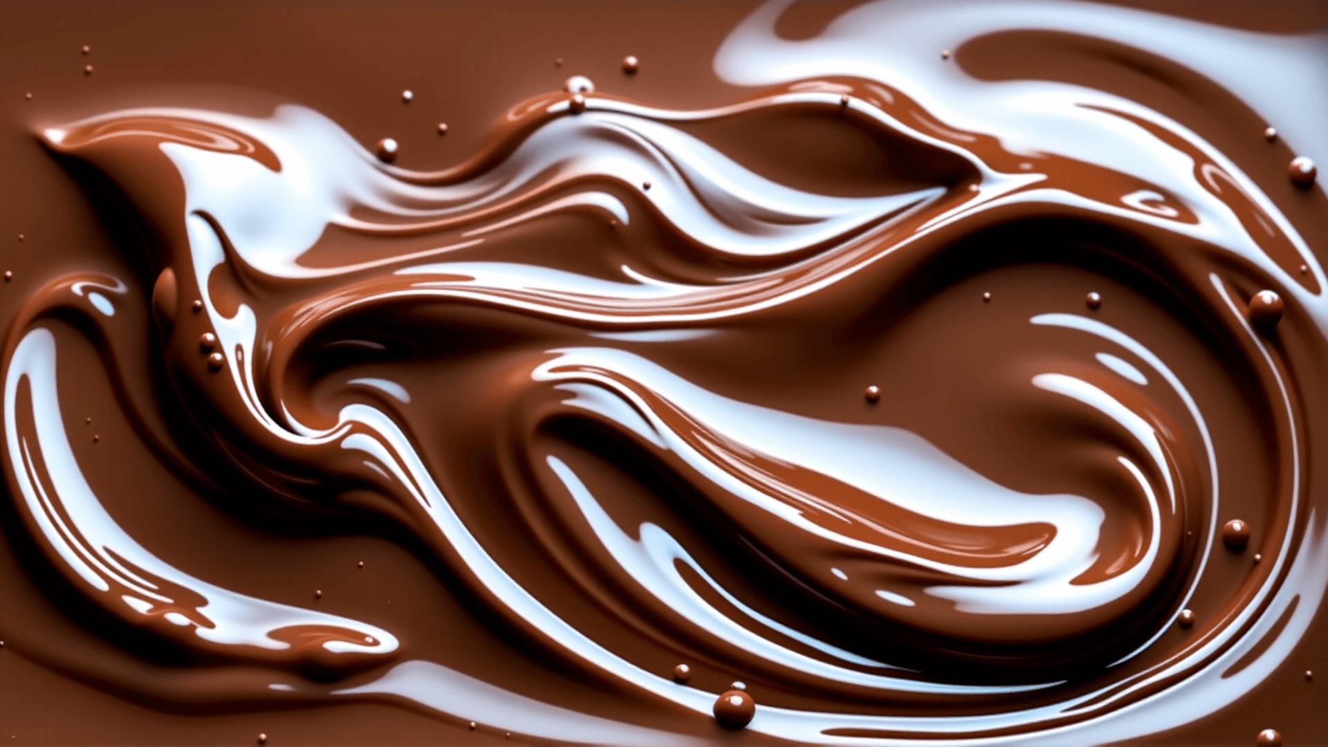 AI generated: Dynamic Pudding Flow: Chocolate pudding captured in a moment of dynamic, flowing motion, forming ele...