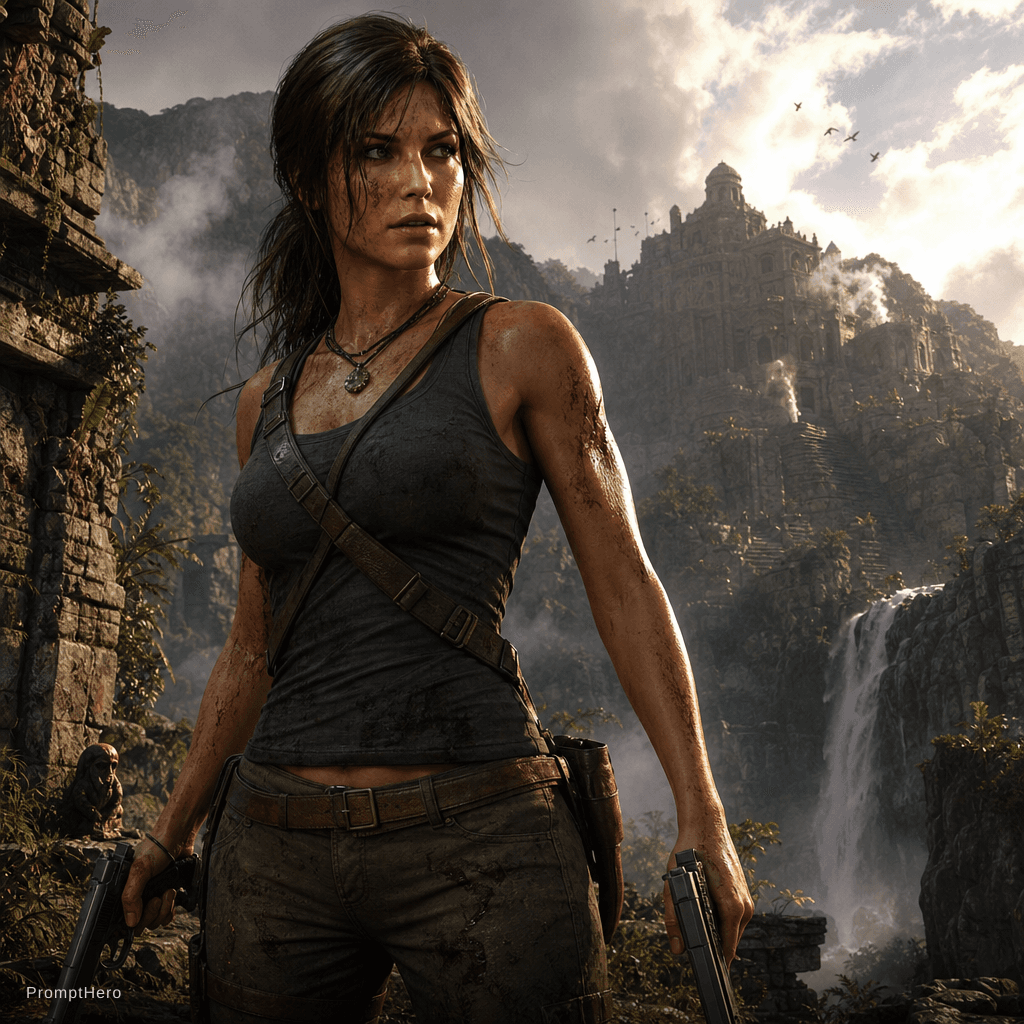 AI generated: Embark on an adventurous journey with Lara Croft as the focal point of Tomb Raider. Utilizing cuttin...