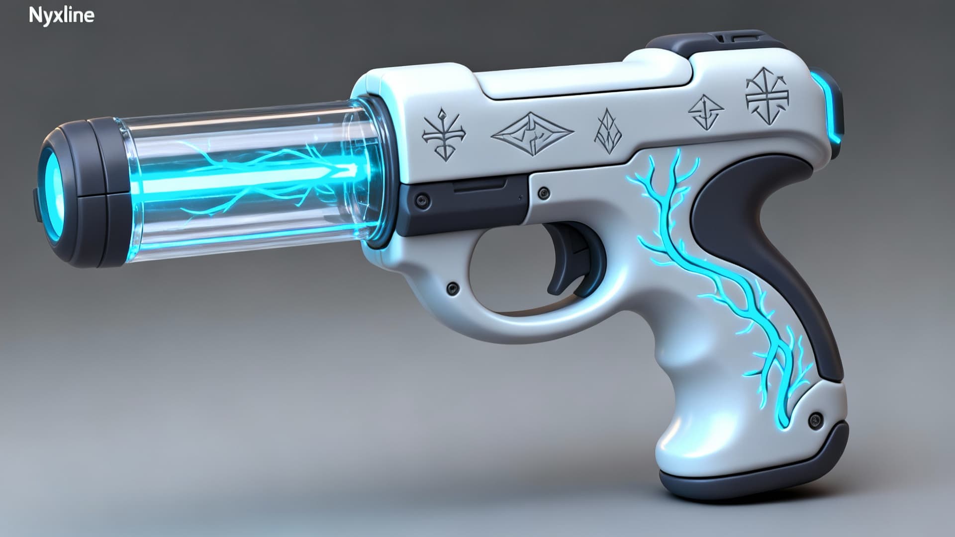 AI generated: Using the image as a reference, design the Nyxline Design ‘Armatures Series’ Rifles for the Our’Worl...