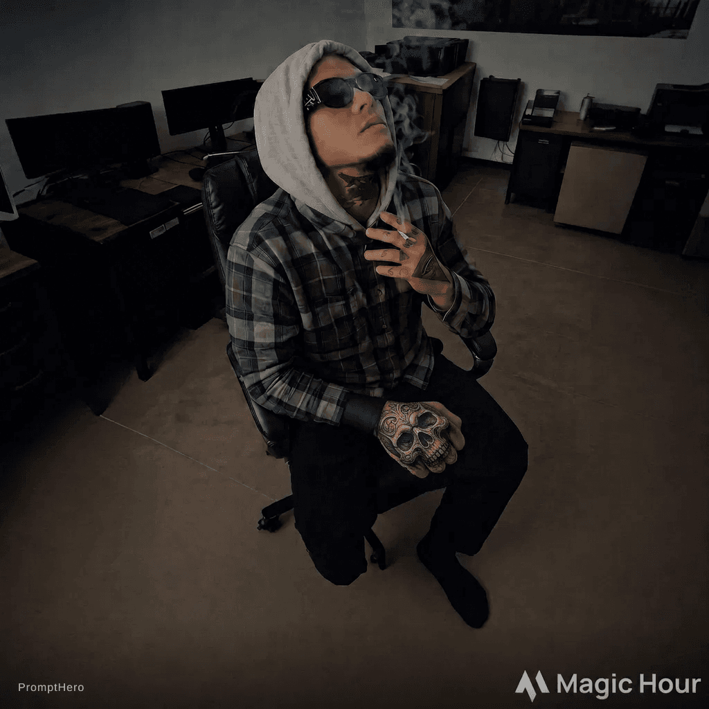 AI generated: Turn his right hand to a closed fist without ruining the skull face tattoo and without changing its ...
