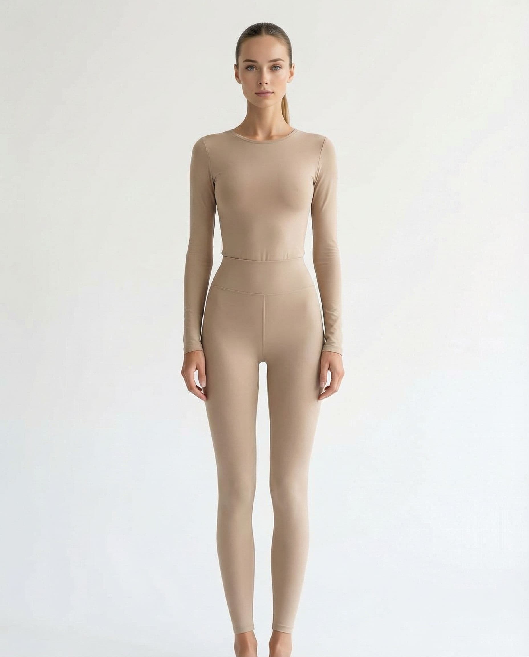 AI generated: Ultra-realistic 8K full-body photo of an 28-year-old Swedish model with an extremely tight, elongate...