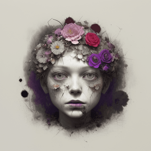 AI generated: floral decay in the style of jake wood evans , --ar 9:16