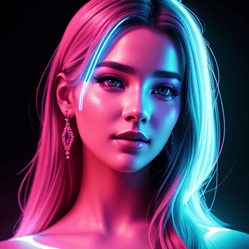 AI generated: neon light sign in design of face | of gorgeous goddess | detailed gorgeous face | precise lineart |...