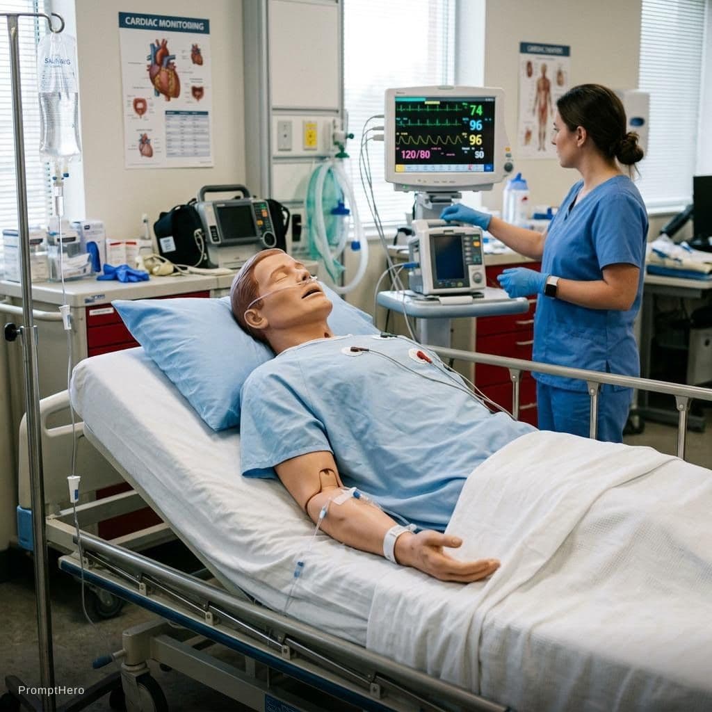 AI generated: Photo realistic dummy for medical training 