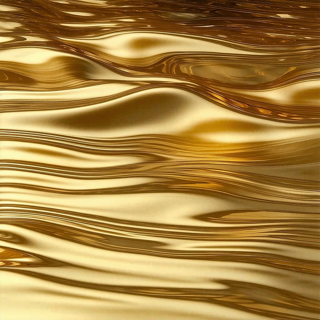 AI generated: SMOOVE GOLD LIQUID, GLOSSY, OBERFLÄCHE, LIGHT REFLECTION,
DOWN VIEW, PATTERN