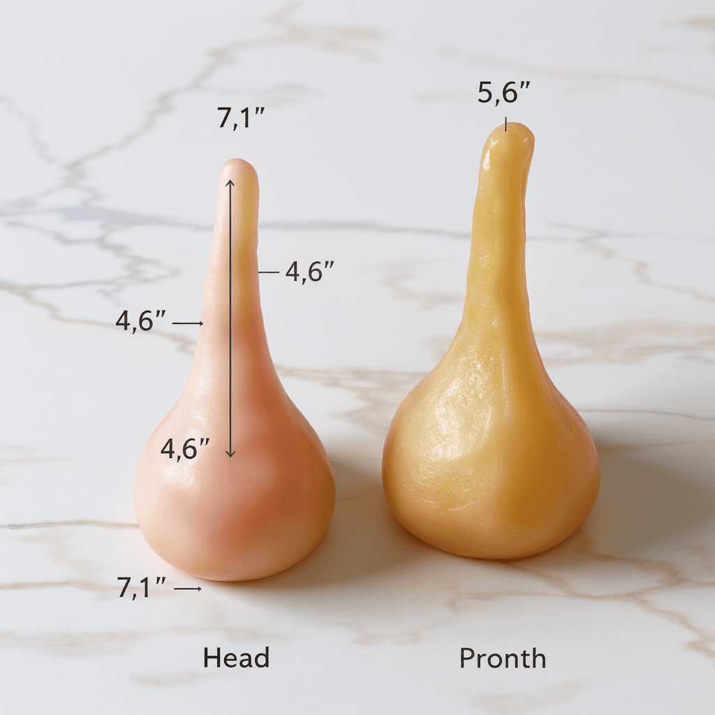 AI generated: an erect penis 7.1 inches long with a 5.5 girth right next to an erect 5.1 inch penis with a 4.6 gir...