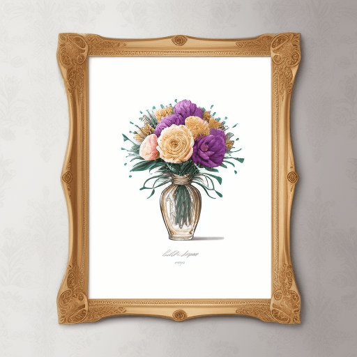 AI generated: 
Drawing flowers print sophisticated glamorous luxury