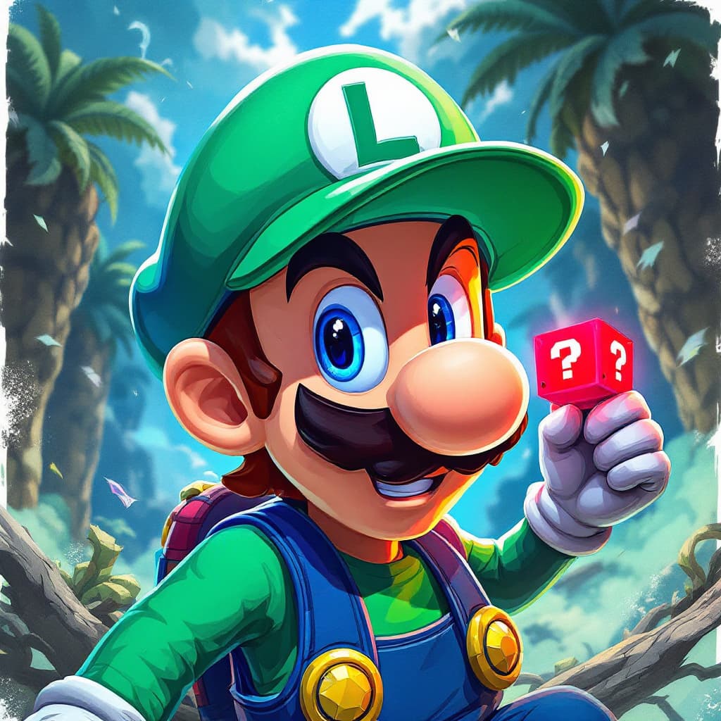 AI generated: luigi in demoura artstyle