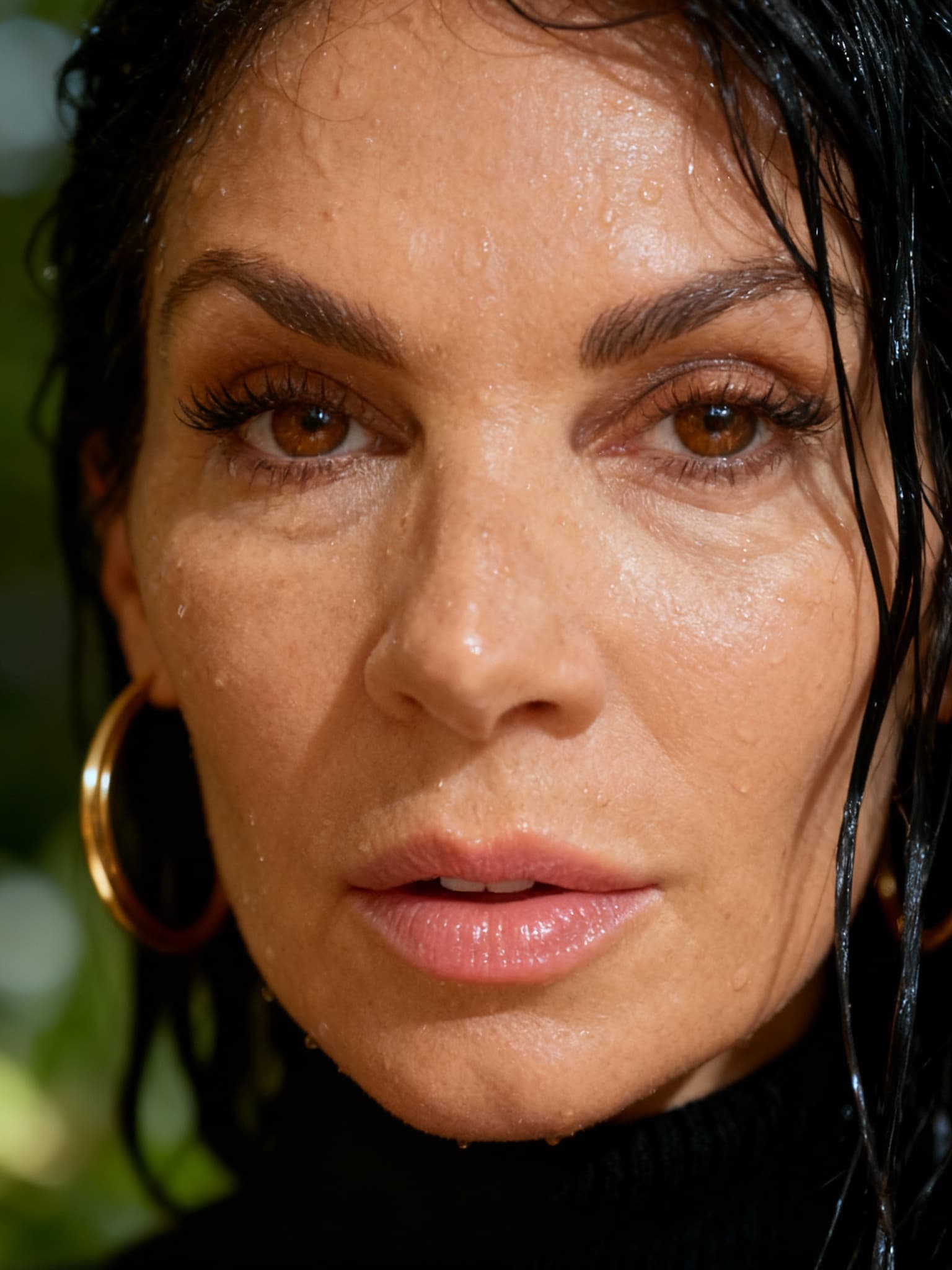 AI generated: {
  "subject": {
    "type": "female model",
    "expression": " bold lips",
    "eyes": {
    ...