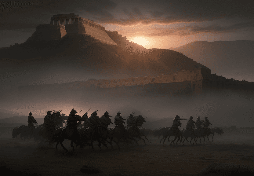 AI generated: surreal, ancient rome, battlefield on plain, confrontation, fight between 100 soldiers, dark clouds,...