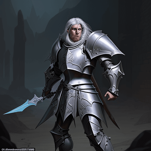 AI generated: Dungeons and Dragons paladin, detailed armor and weapons, dynamic action scene, in the style of fant...