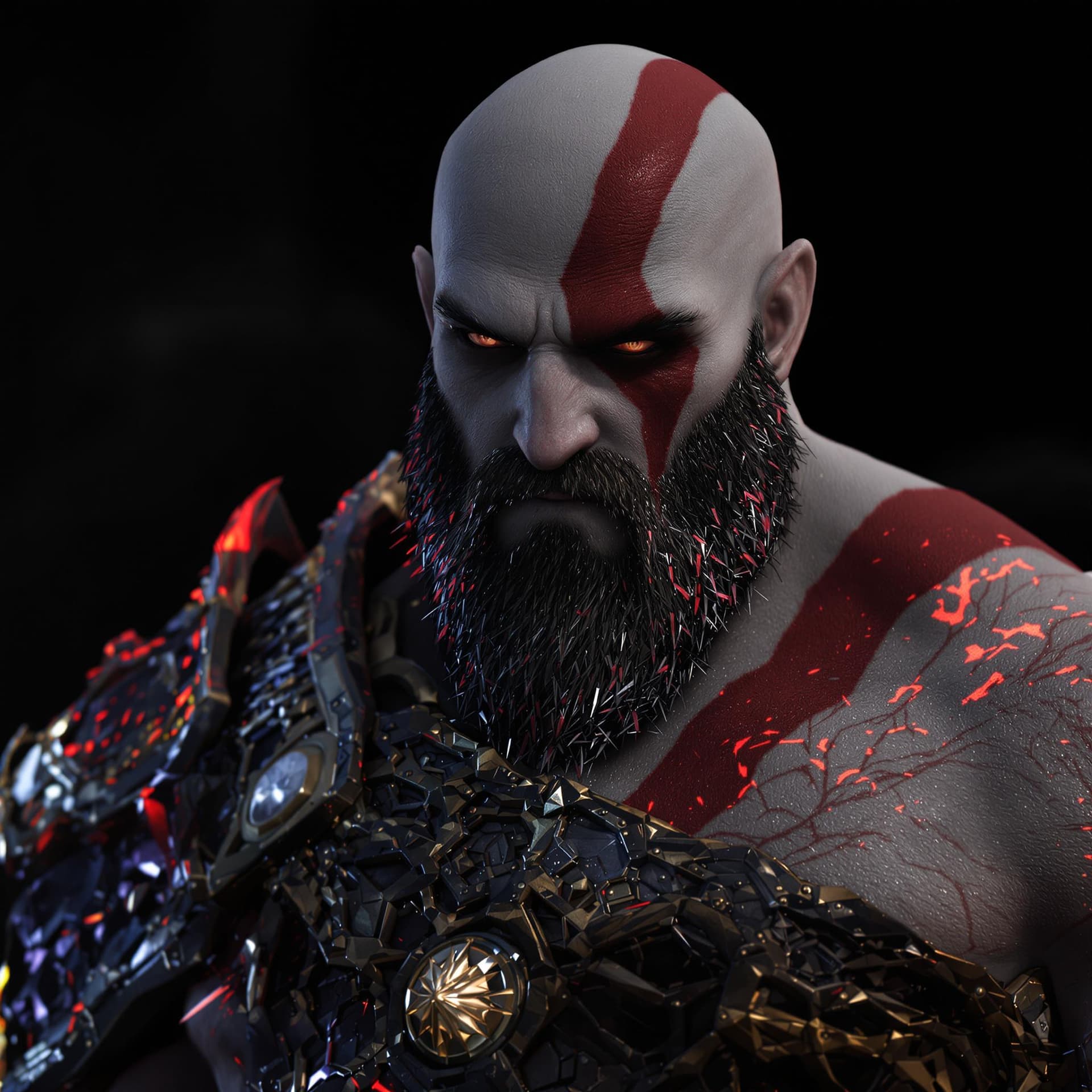 AI generated: Hyper realistic God of War character design, Kratos, void arcanist, mist, photorealistic, octane ren...